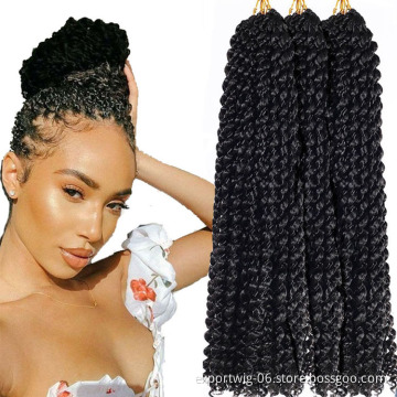 Passion Twists Crochet Hair Extensions Ombre Color Wholesale Curly Water Wave 18inch Synthetic Fiber Passion Twist Hair